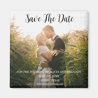 Eenvoudige elegante foto's Weddenschap Modern Whim Magneet