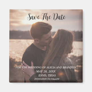 Eenvoudige elegante foto's Weddenschap Modern Whim Magneet