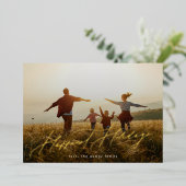 Eenvoudige elegante fototypografie Gold Happiest Folie Feestdagenkaart (Staand Voorkant)