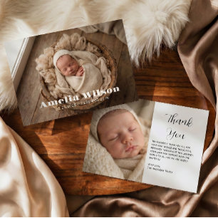 Eenvoudige Elegante Geboorteaankondiging Baby Aankondiging