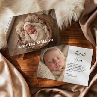 Eenvoudige Elegante Geboorteaankondiging Baby Aankondiging
