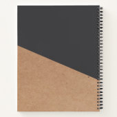 Eenvoudige elegante gedrukte Kraft Grey Geometric Notitieboek (Achterkant)