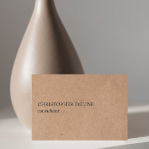Eenvoudige Elegante (gedrukte) Kraft Paper Consult Visitekaartje