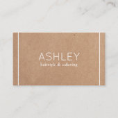 Eenvoudige elegante gedrukte Kraft White Haarstyli Visitekaartje (Voorkant)