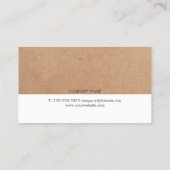 Eenvoudige Elegante GEDRUKTE Kraft Witte Consultan Visitekaartje (Achterkant)