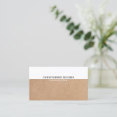 Eenvoudige Elegante GEDRUKTE Kraft Witte Consultan Visitekaartje (Staand voorkant)