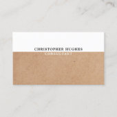 Eenvoudige Elegante GEDRUKTE Kraft Witte Consultan Visitekaartje (Voorkant)