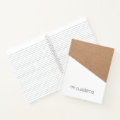 Eenvoudige Elegante Gedrukte Kraft Witte Geometris Notitieboek (Binnen)