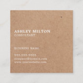 Eenvoudige Elegante GEDRUKTE Kraftpapier-Document  Vierkante Visitekaartje (Voorkant)