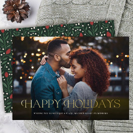 Eenvoudige Elegante Gelukkige Feestdagen Bloemige