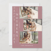 Eenvoudige Elegante Gelukkige Moeders Dag Drie fot Feestdagenkaart (Voorkant)