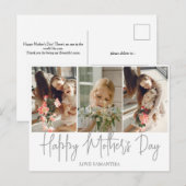 Eenvoudige Elegante Gelukkige Moeders Dag drie fot Feestdagenkaart (Voorkant / Achterkant)