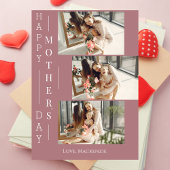 Eenvoudige Elegante Gelukkige Moeders Dag Drie fot Feestdagenkaart