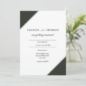 Eenvoudige elegante geometrische bruiloft uitnodig kaart (Staand voorkant)