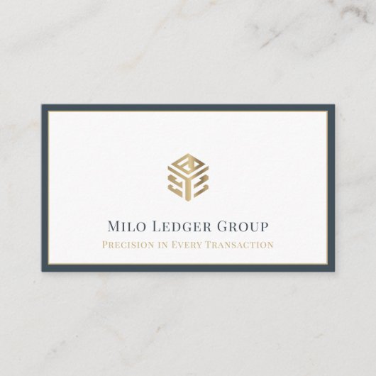 Eenvoudige elegante geometrische Logo Visitekaartje (Voorkant)