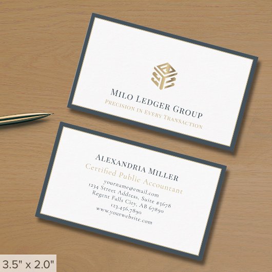 Eenvoudige elegante geometrische Logo Visitekaartje