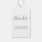 Eenvoudige elegante gepersonaliseerde bruiloft dan cadeaulabel (Voorkant)