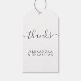 Eenvoudige elegante gepersonaliseerde bruiloft dan cadeaulabel