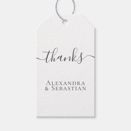 Eenvoudige elegante gepersonaliseerde bruiloft dan cadeaulabel (Voorkant)