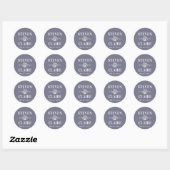 Eenvoudige elegante gepersonaliseerde bruiloft env ronde sticker (Vel)