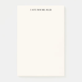 Eenvoudige elegante gepersonaliseerde lerarennota post-it® notes