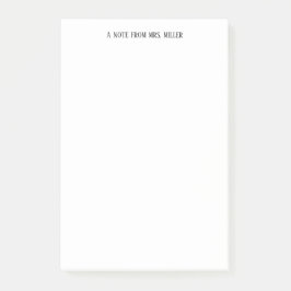 Eenvoudige elegante gepersonaliseerde lerarennota post-it® notes