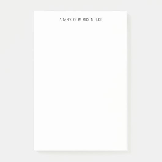 Eenvoudige elegante gepersonaliseerde lerarennota post-it® notes (Voorkant)