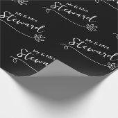 Eenvoudige Elegante Gepersonaliseerde Naam Wedding Cadeaupapier (Hoek)