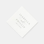 Eenvoudige elegante gepersonaliseerde salie groene servet (Hoek)