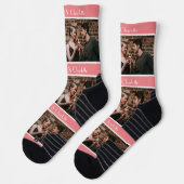 Eenvoudige Elegante Gift Valentijnsdag Paar Foto Sokken (Links)