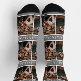 Eenvoudige Elegante Gift Valentijnsdag Paar Foto Sokken