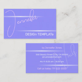 Eenvoudige elegante Girly Paarse lijnen Siganture  Visitekaartje