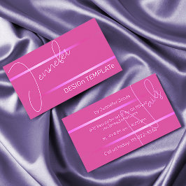 Eenvoudige elegante Girly Pink Lines Siganture Lux Visitekaartje