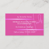 Eenvoudige elegante Girly Pink Lines Siganture Lux Visitekaartje (Achterkant)