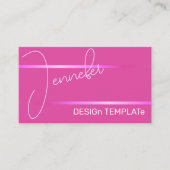 Eenvoudige elegante Girly Pink Lines Siganture Lux Visitekaartje (Voorkant)