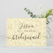 Eenvoudige Elegante Glitter bruidsmeisje Kaart (Staand voorkant)