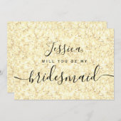 Eenvoudige Elegante Glitter bruidsmeisje Kaart (Voorkant / Achterkant)