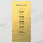 Eenvoudige Elegante Gold Faux Folie Trouwprogramma Programmakaart (Achterkant)