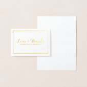Eenvoudige Elegante Gold Foil Border Wedding Dank  Folie Kaarten (Display)