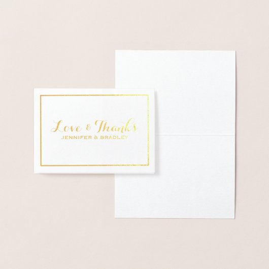Eenvoudige Elegante Gold Foil Border Wedding Dank  Folie Kaarten (Display)