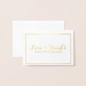 Eenvoudige Elegante Gold Foil Border Wedding Dank  Folie Kaarten (Voorkant met envelop)