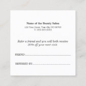 Eenvoudige Elegante Golden White Referral Kaart (Achterkant)