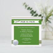 Eenvoudige Elegante Golf Thema Bruiloft uitnodigin Kaart (Staand voorkant)