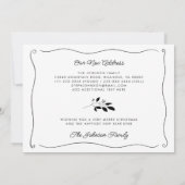 Eenvoudige elegante golvende grens vakantie verpla aankondiging (Achterkant)