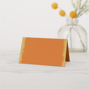 Eenvoudige Elegante Goud Gekleurde Rand Oranje Pla Plaatskaartje