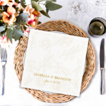 Eenvoudige Elegante Gouden Bloemen Huwelijk