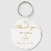 Eenvoudige Elegante Gouden bruiloft Dank u Sleutelhanger (Voorkant)