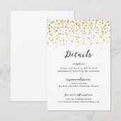 Eenvoudige Elegante Gouden Confetti Bruiloft Informatiekaartje (Voorkant / Achterkant)