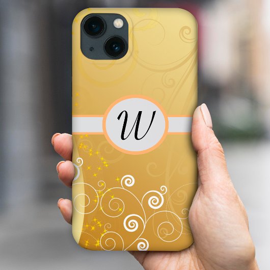 Eenvoudige elegante gouden en witte wervelingen, m Case-Mate iPhone case