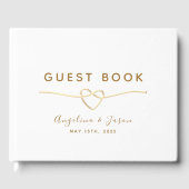 Eenvoudige elegante gouden folie bruiloft gastenboek (Voorkant)